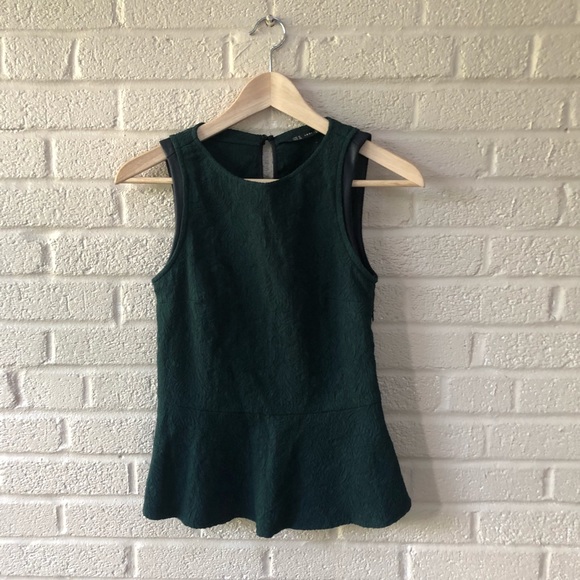 Zara Trafaluc Green Peplum Top - Picture 1 of 4